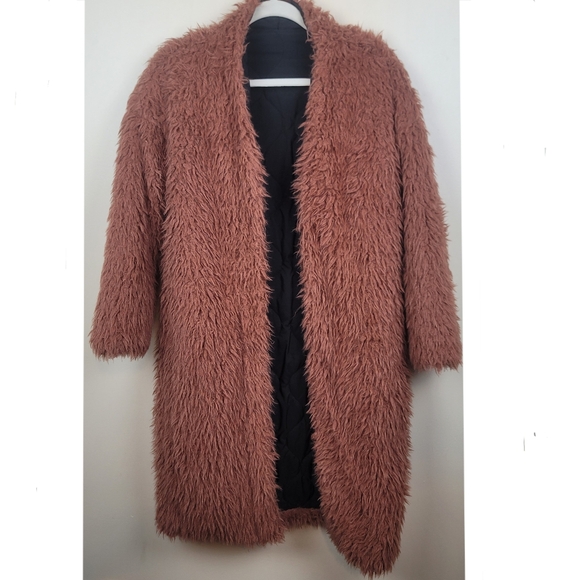 Faux Fur Reversible Long Jacket - Picture 1 of 8